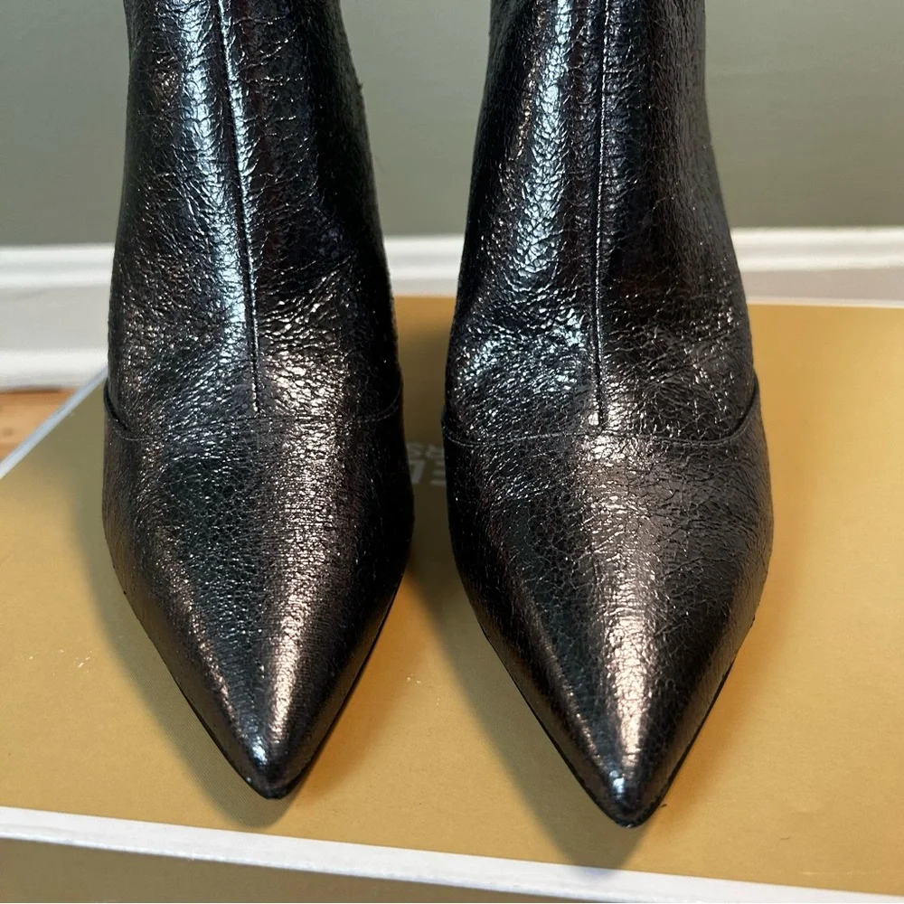 Michael Kors Clara Mid Bootie Anthracite Dark Grey Size 7m Silver women’s boots - Picture 3 of 16